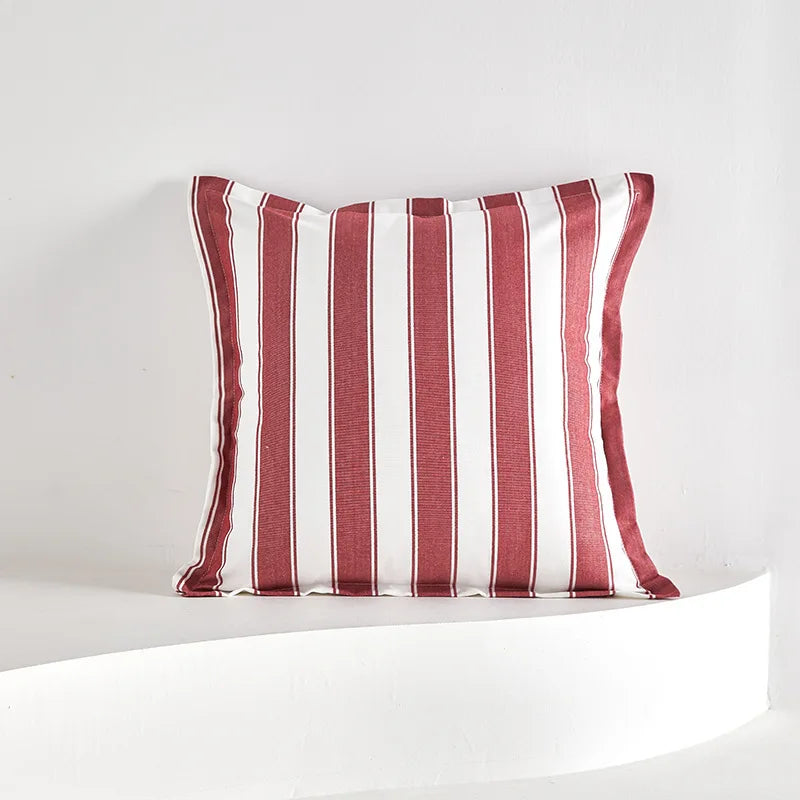 Red and White Checkered Pillow Cover | Velvet with Tassels, Cover Only | 18x18 in