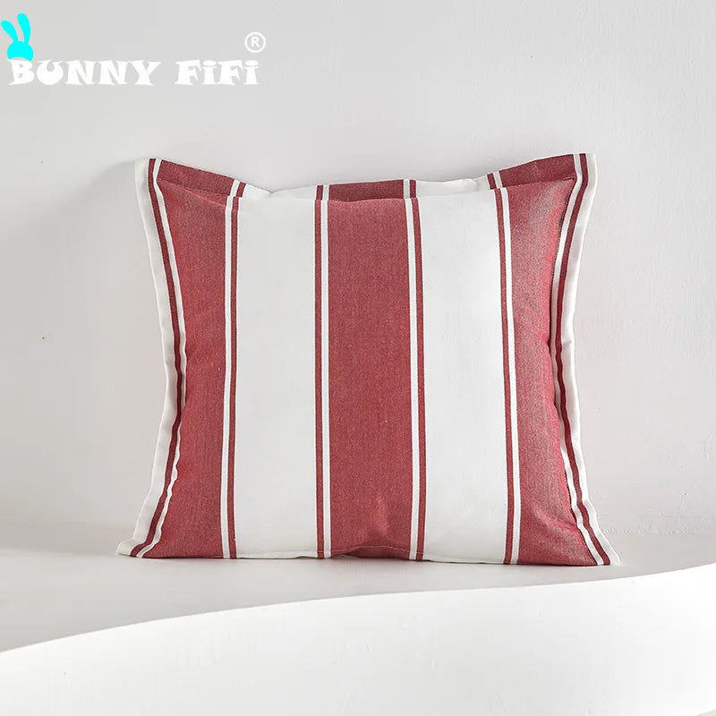 Red and White Checkered Pillow Cover | Velvet with Tassels, Cover Only | 18x18 in
