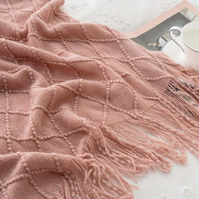 Textured Boho Knit Throw | Chunky Vintage Style