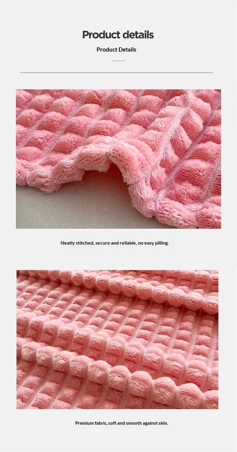 Plush Flannel Throw Blanket | Faux Rabbit Fur Feel, 8 Colors | 39x59 to 79x91 in