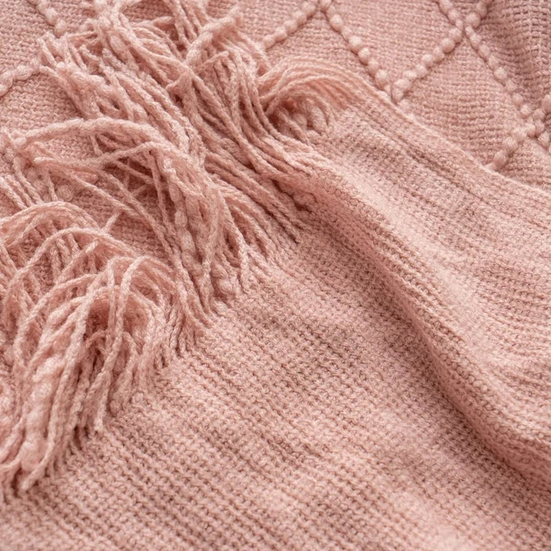 Textured Boho Knit Throw | Chunky Vintage Style