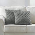Dark Gray Velvet Plaid Pillow Cover | Cover Only | 12x20 to 20x20 in