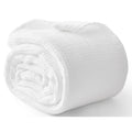 White cotton muslin throw blanket (supplier photo)