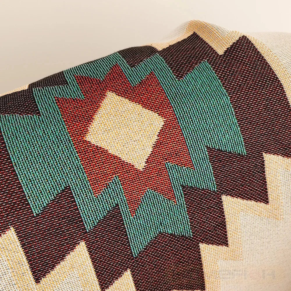 Southwestern Woven Throw Blanket | Fringed Edges | 35x71 in