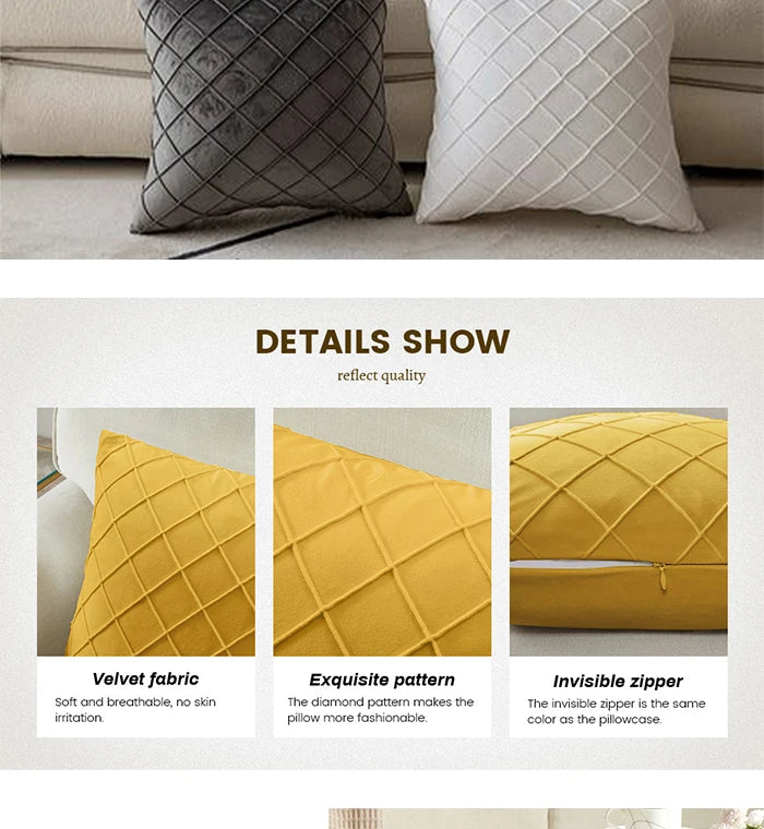 Dark Gray Velvet Plaid Pillow Cover | Cover Only | 12x20 to 20x20 in