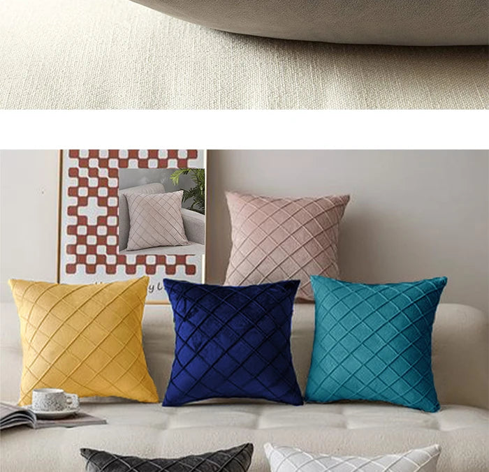 Dark Gray Velvet Plaid Pillow Cover | Cover Only | 12x20 to 20x20 in