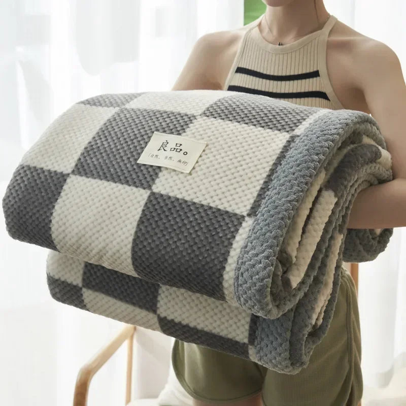 Chunky Chenille Knit Throw Blanket | Machine Washable