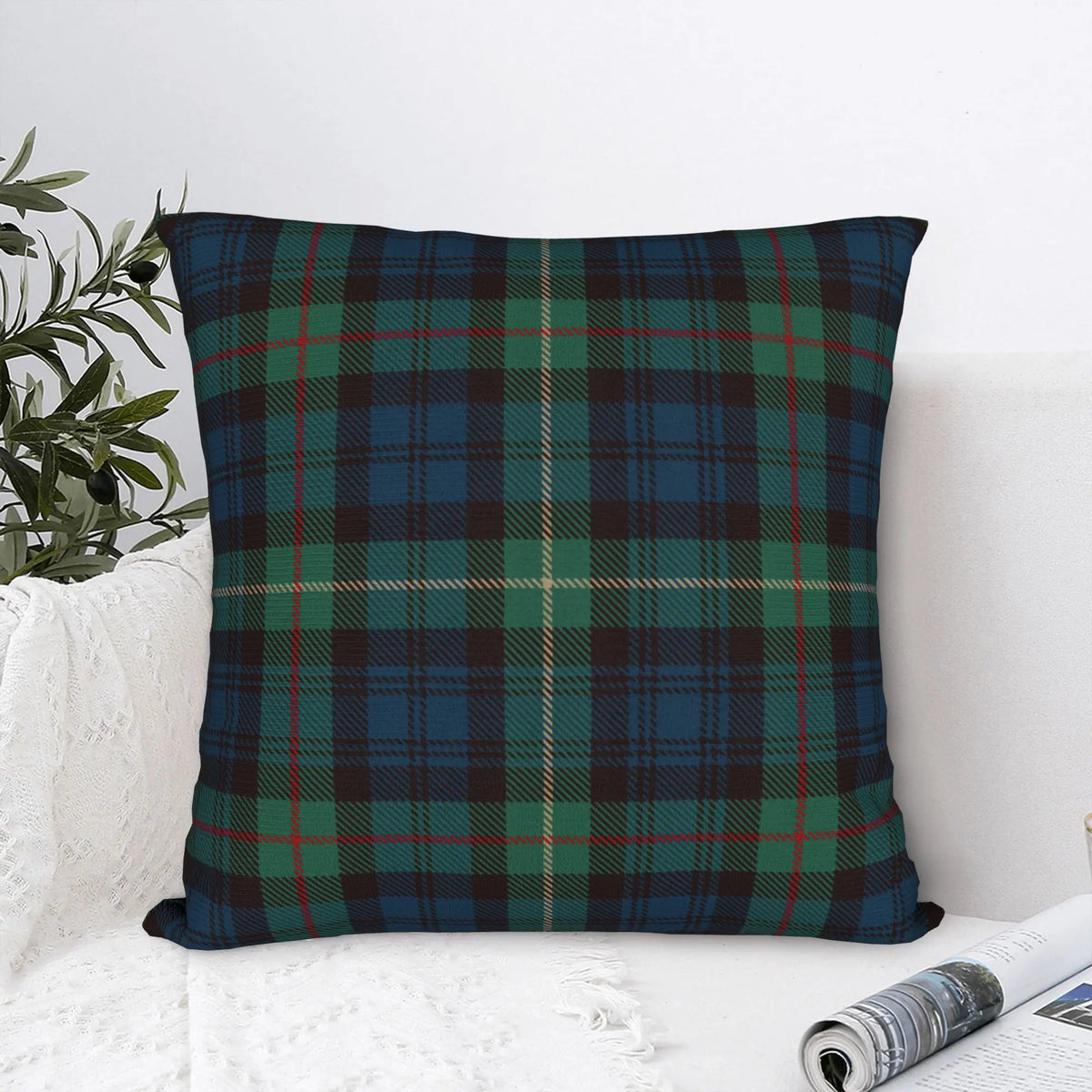 Black Watch Tartan Pillow Cover | Holiday Plaid, Cover Only | 12x12 to 20x20 in