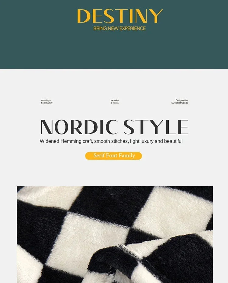 Checkerboard Throw Blanket | Black and White | 39x59 or 59x79 in