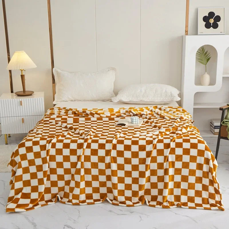 Checkerboard Throw Blanket | Black and White | 39x59 or 59x79 in