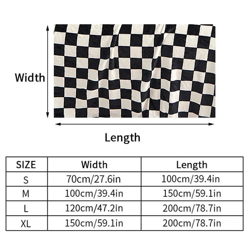 Checkerboard Throw Blanket | Black and White | 39x59 or 59x79 in
