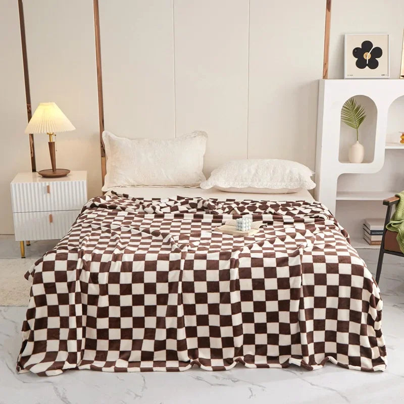Checkerboard Throw Blanket | Black and White | 39x59 or 59x79 in