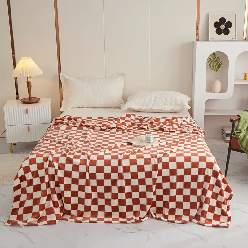 Checkerboard Throw Blanket | Black and White | 39x59 or 59x79 in