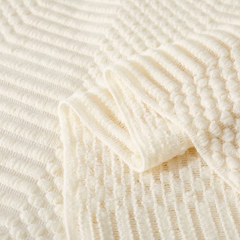 Textured Boho Knit Throw | Chunky Vintage Style
