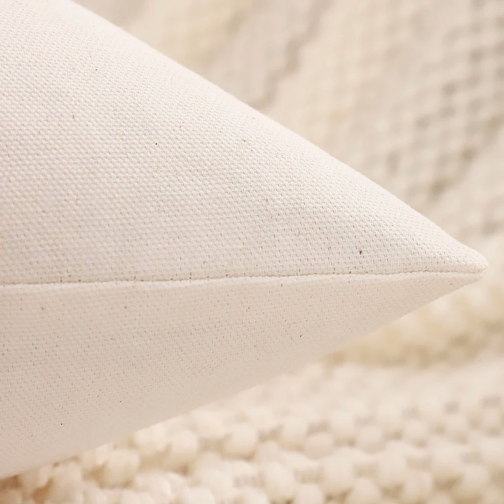 Tufted Snowflake and Reindeer Pillow Cover | Embroidered, Cover Only | 18x18 in