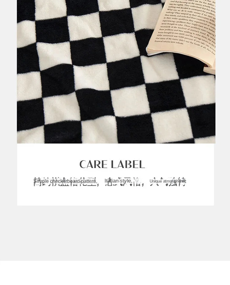 Checkerboard Throw Blanket | Black and White | 39x59 or 59x79 in