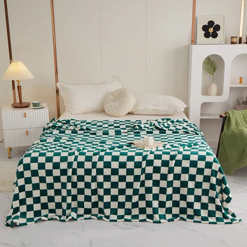 Checkerboard Throw Blanket | Black and White | 39x59 or 59x79 in