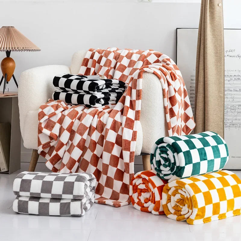 Checkerboard Throw Blanket | Black and White | 39x59 or 59x79 in