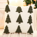 Tufted Snowflake and Reindeer Pillow Cover | Embroidered, Cover Only | 18x18 in