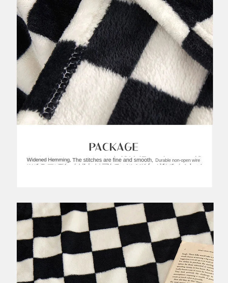 Checkerboard Throw Blanket | Black and White | 39x59 or 59x79 in