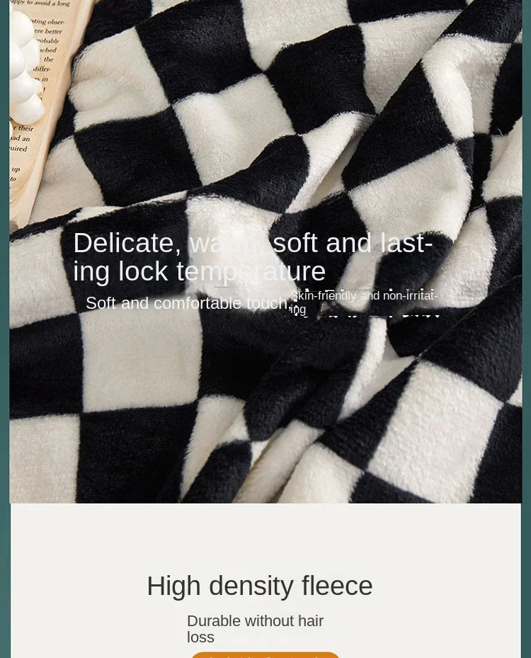 Checkerboard Throw Blanket | Black and White | 39x59 or 59x79 in