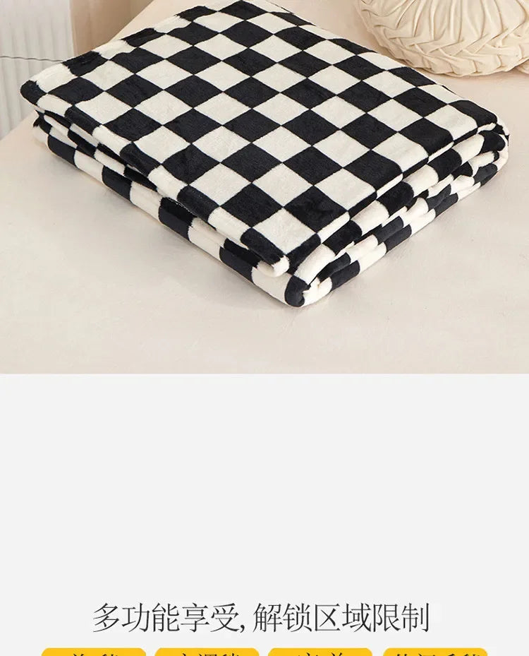 Checkerboard Throw Blanket | Black and White | 39x59 or 59x79 in