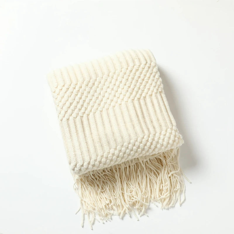 Textured Boho Knit Throw | Chunky Vintage Style